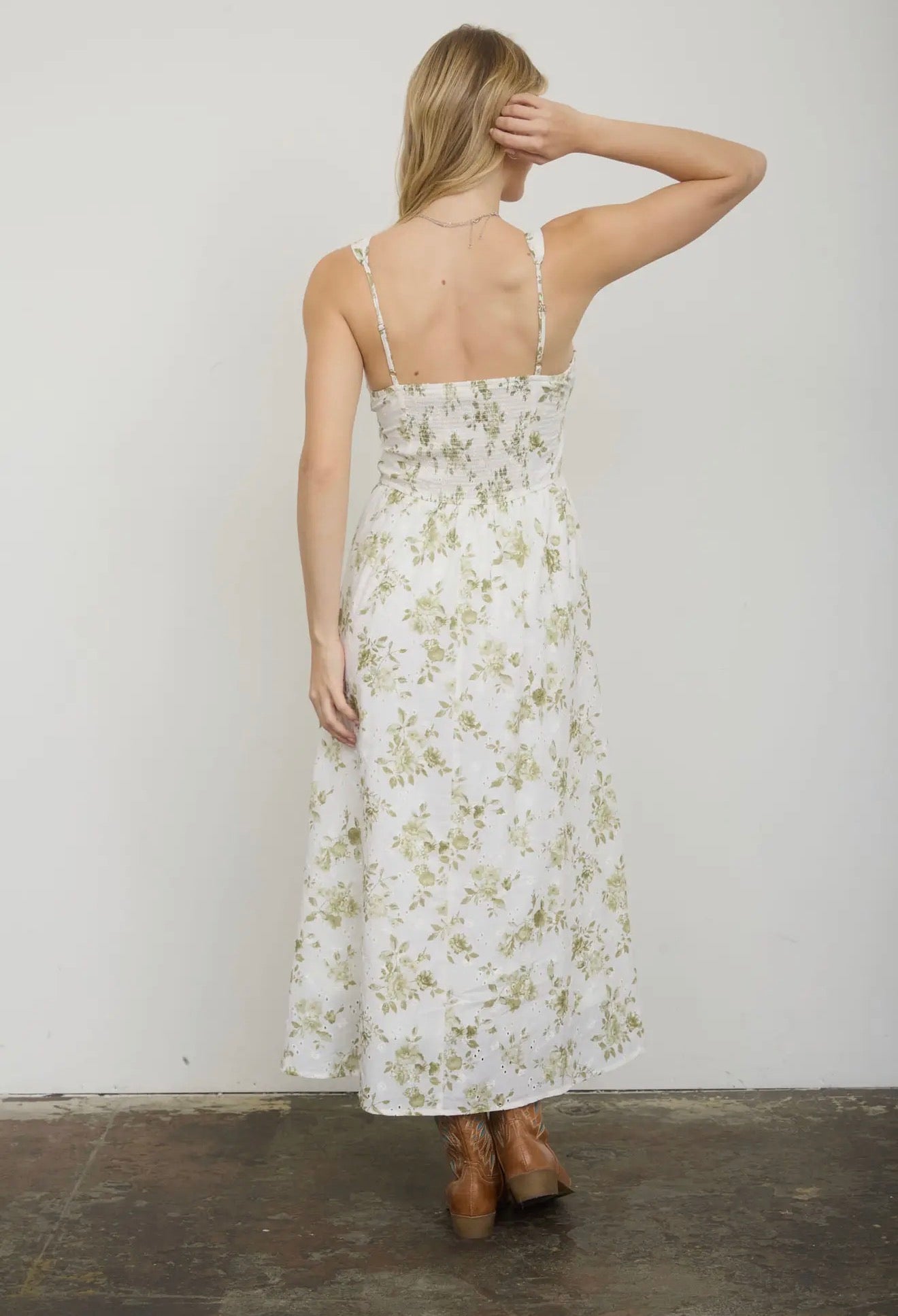Green Floral Corset Dress
