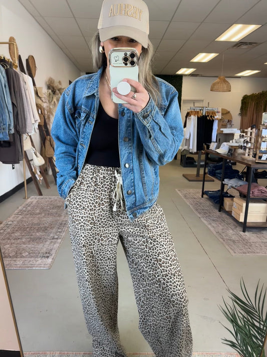 Leopard Linen Pants