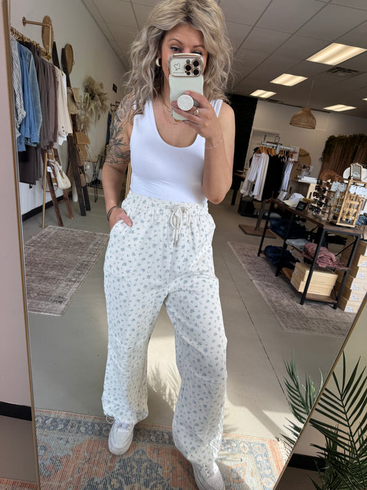 Floral Drawstring Pants