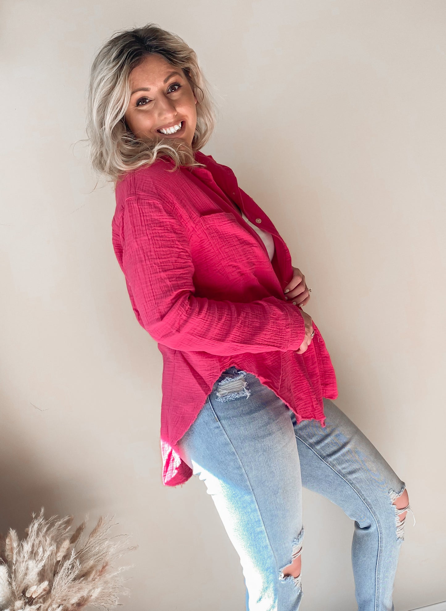 Radiate Kindness Gauze Button Up