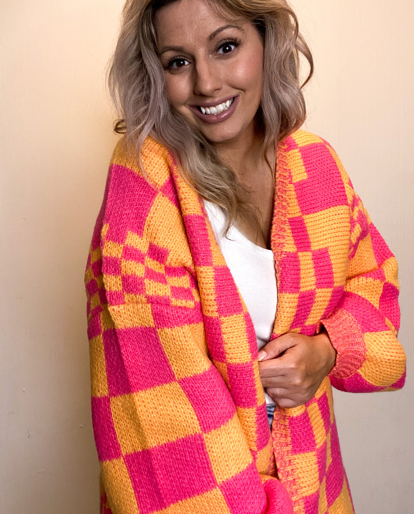 Checked Out Cardigan