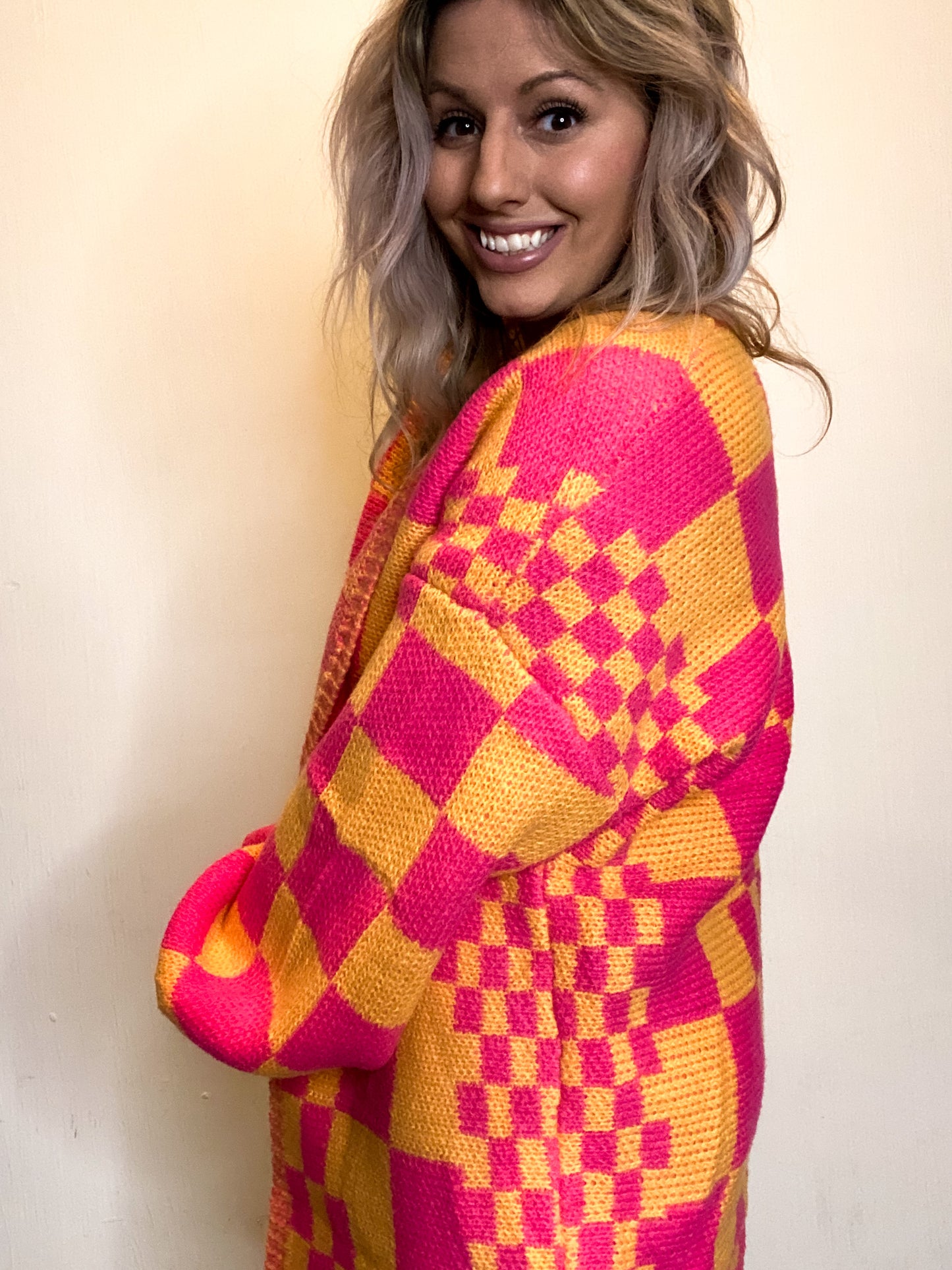 Checked Out Cardigan