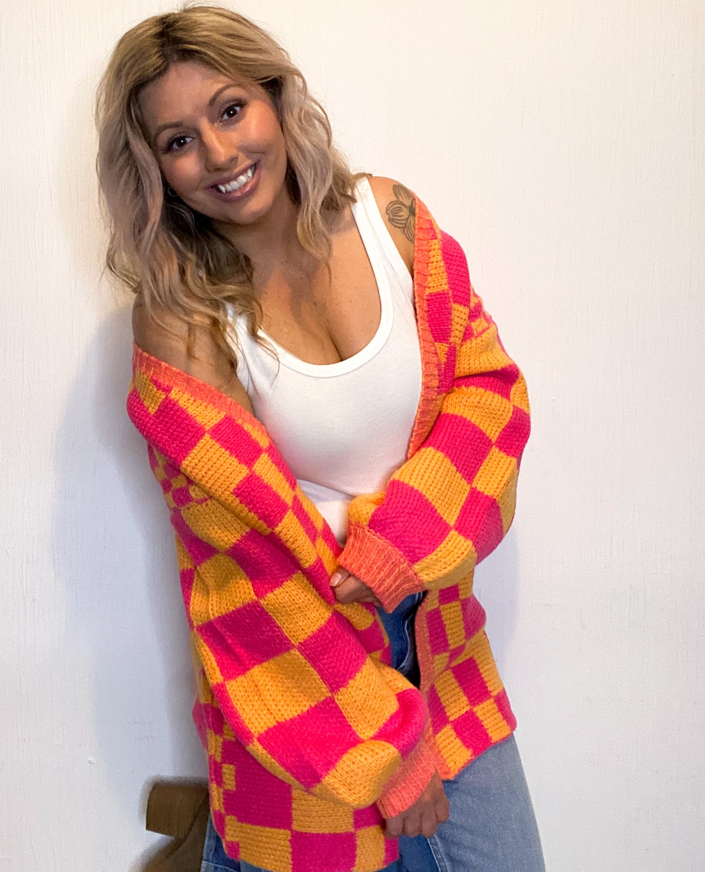 Checked Out Cardigan
