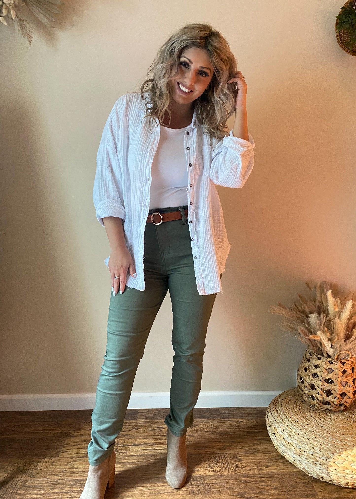 Sandy Beaches Button Up