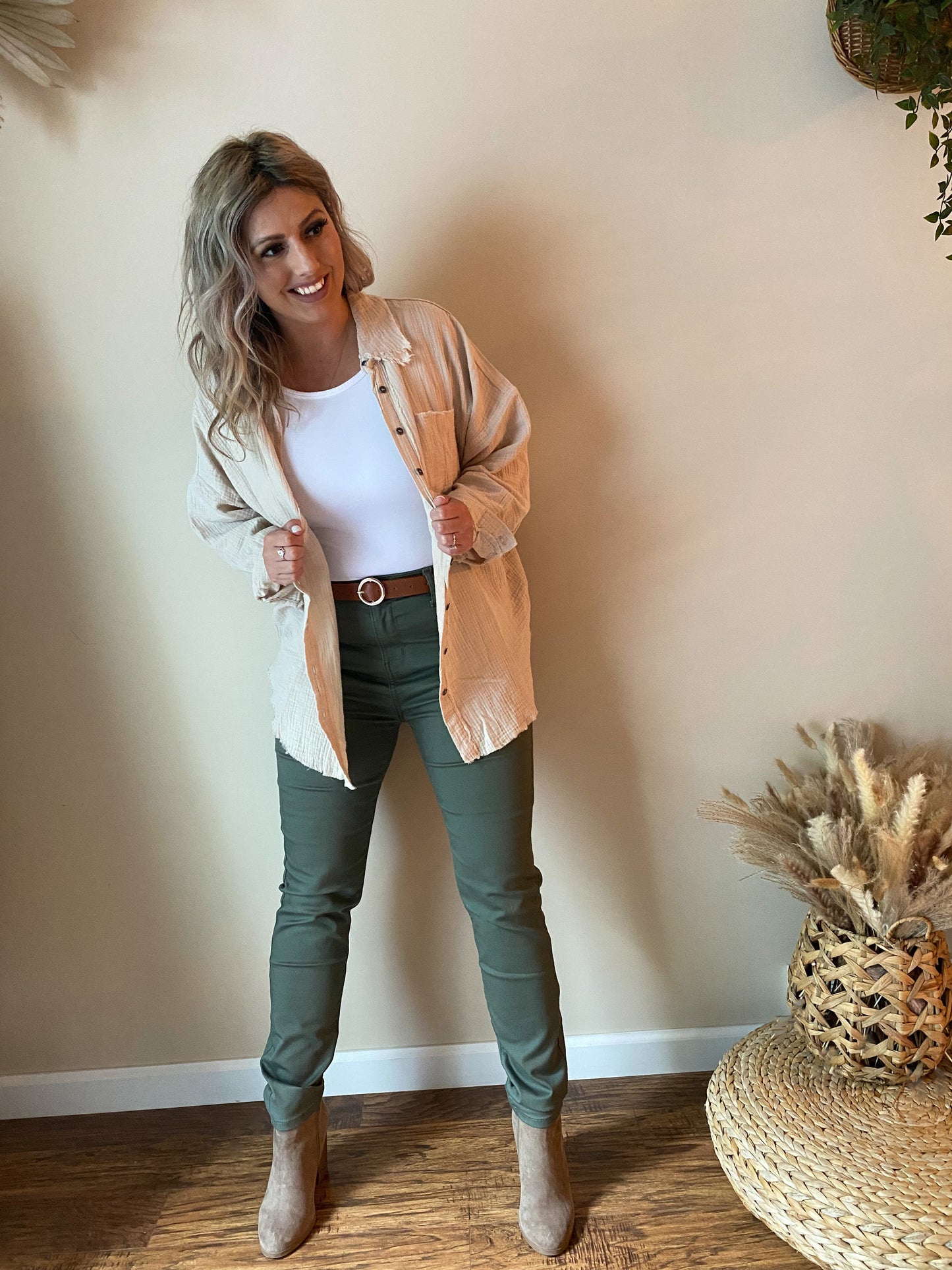 Sandy Beaches Button Up