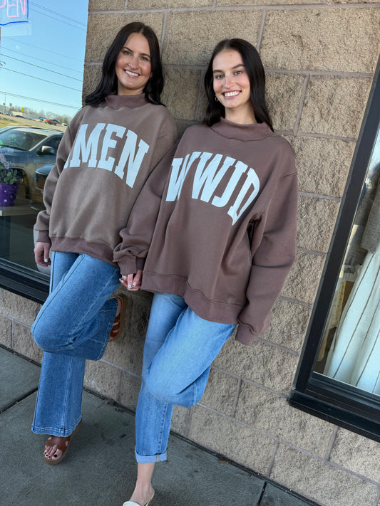 WWJD / AMEN reversible mock neck