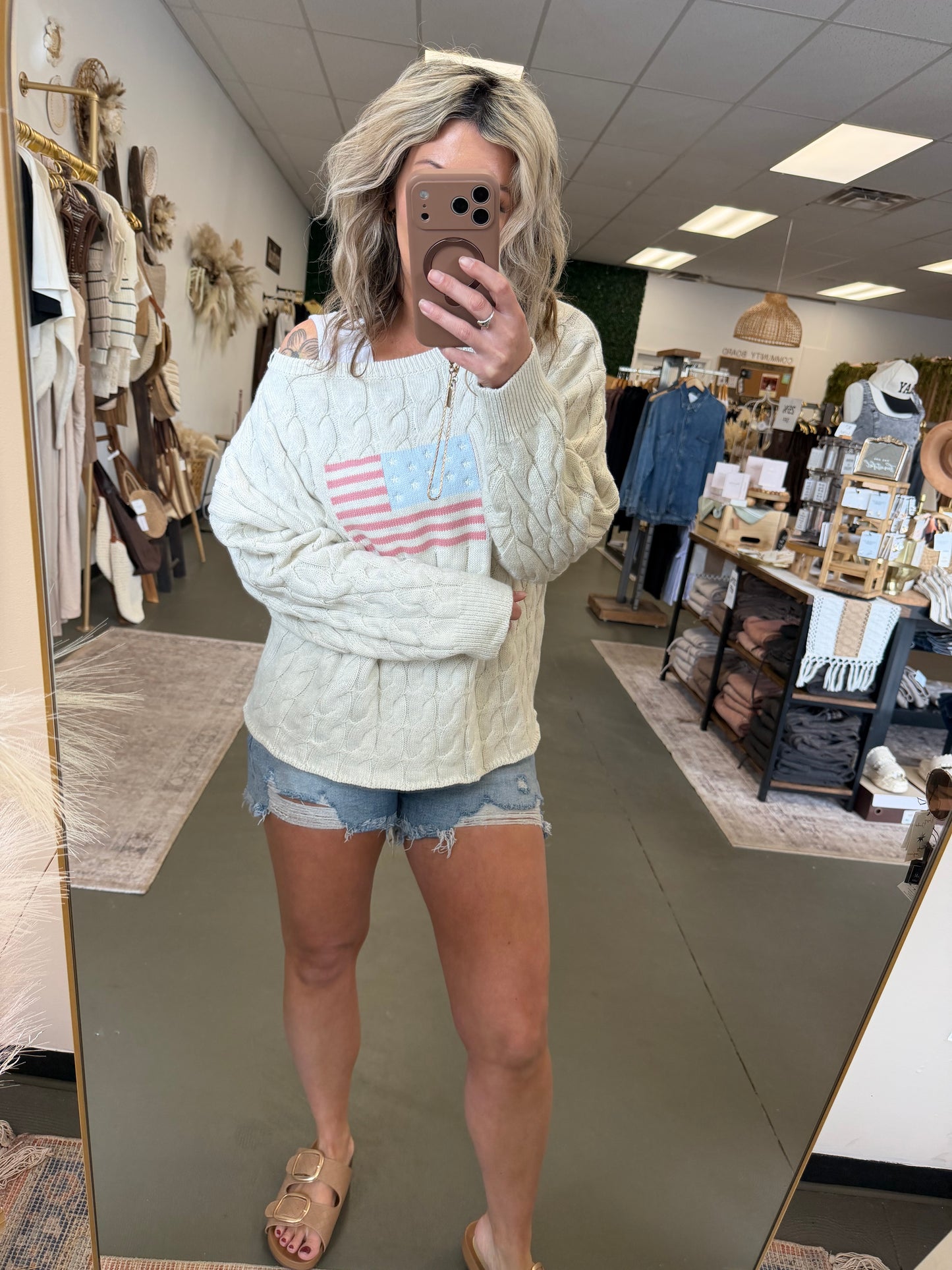 Cream Cable Knit Sweater