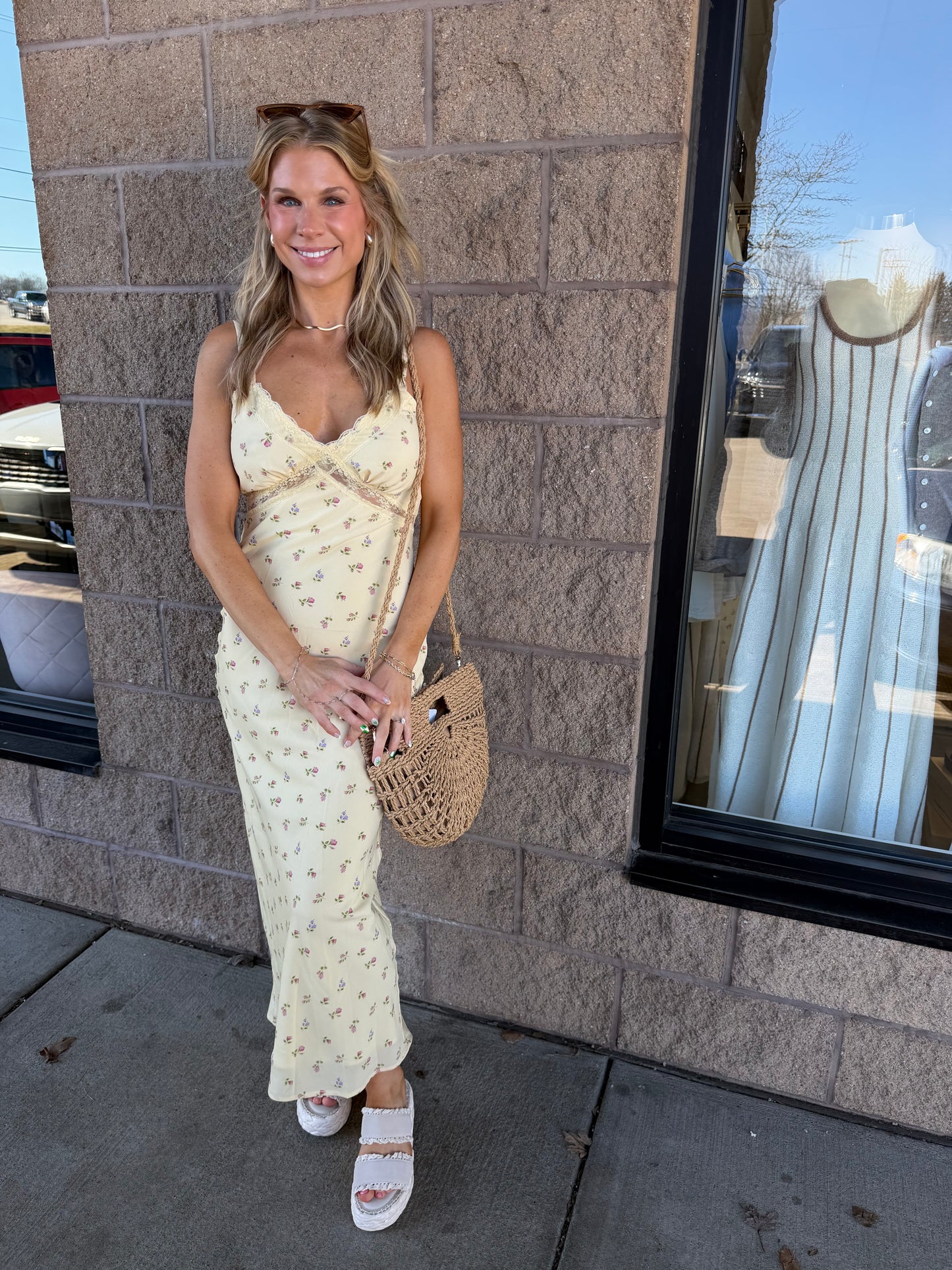 Lemon Blossom Midi Dress
